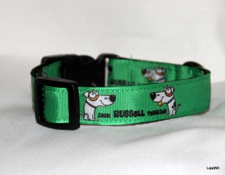 Obojek 2 cm zelený jack russell teriér