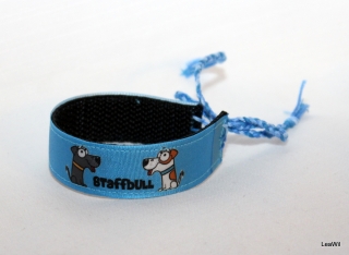 Náramek 2 cm staffbull modrá 