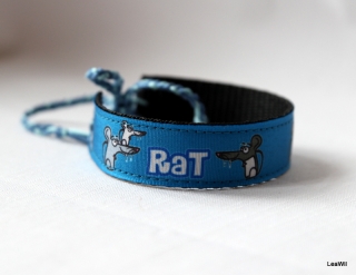 Náramek taft 2 cm myš tyrkys/potkan RAT