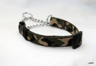Obojek popruh camo/maskáč 2cm - polostahovací