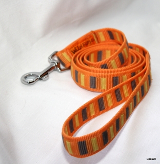 Vodítko popruh oranž s pruhem 2cm