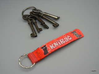 Klíčenka taft 2 cm knírač - pásek s kroužkem