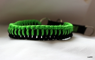 Paracord obojek polostahovací zelenočerný hřeben
