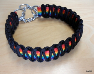 Paracord obojek oplet duha