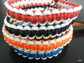 Paracord obojek polostahovací svítící+reflex