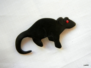 Potkan/myš fimo černý červené oči RED