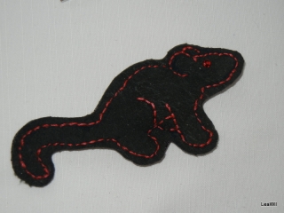 Myška/potkánek - talisman/brožka KŮŽE