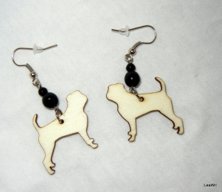 Naušnice pes brabantík černý