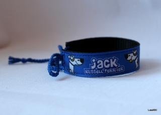 Náramek 2 cm modrý jack russell teriér