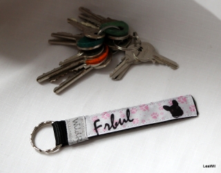 Klíčenka taft 2 cm frbul - pásek s kroužkem limit