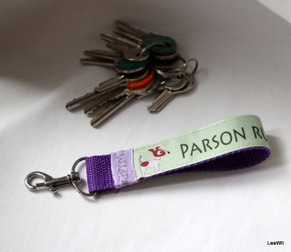 Klíčenka taft 2,5 cm parson fialová - poutko, limit