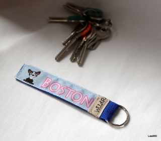 Klíčenka taft 2,5 cm boston modrá - pásek, limit