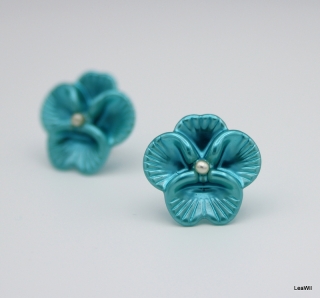 Fialky - macešky puzety tyrkys