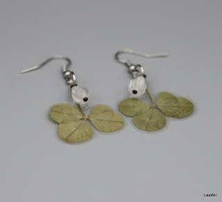 Čtyřlístkové naušnice s krystal kapičkou