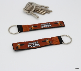 Klíčenka taft 2 cm něm.ovčák - pásek s kroužkem rex