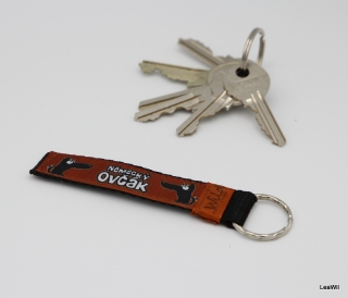Klíčenka taft 2 cm něm.ovčák - pásek s kroužkem čer