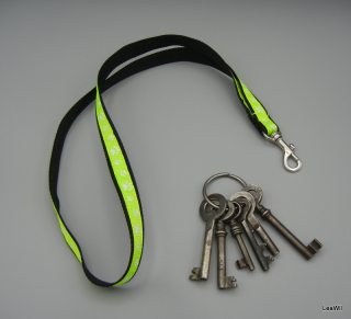 Klíčenka na krk 1,5 cm reflex zelená