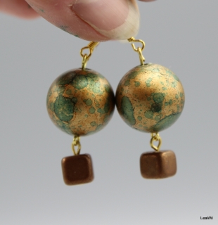 Náušnice balón horkovzduch kinklací koš