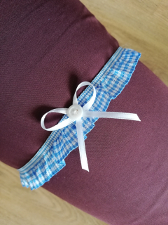 Podvazek minimalistický rustik s bílou mašlí 