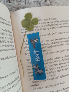 Čtyřlístková záložka do knihy potkan/myš mod.rat