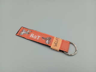 Klíčenka taft 2 cm myš/potkan oranž RAT  - pásek s kroužkem