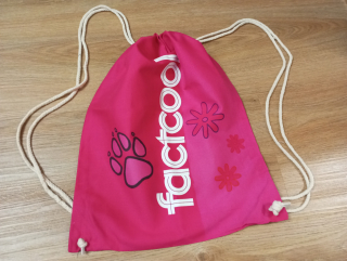 Batoh šňůrkový vak bavlna tmavě růžová 