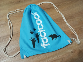 Batoh šňůrkový vak bavlna tyrkys potkan