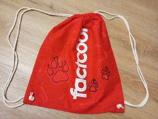 Batoh šňůrkový vak bavlna červený SLEVA