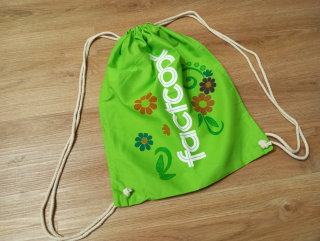 Batoh šňůrkový vak bavlna limetka zahrada